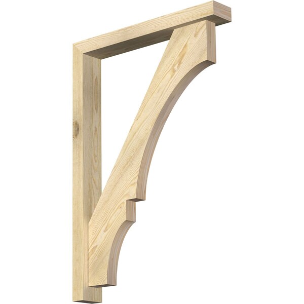 Ekena Millwork Balboa Block Rough Sawn Bracket w/ Offset Brace, Douglas Fir, 4"W x 26"D x 38"H BKT0402X26X38BOA05RDF - main